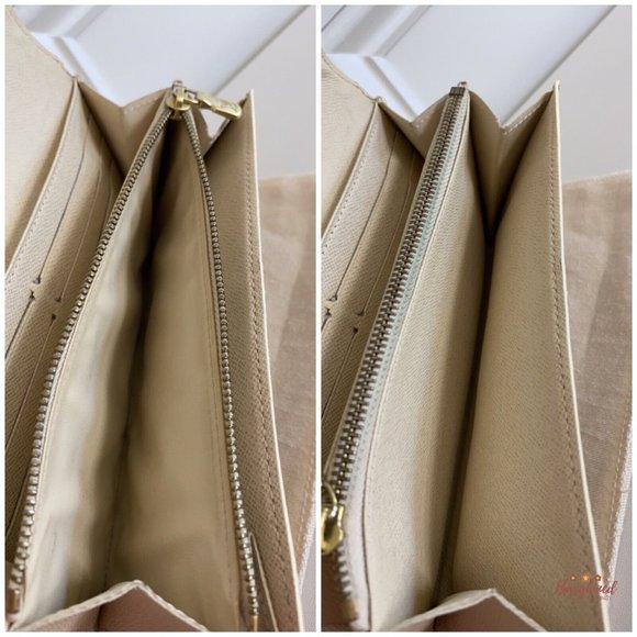 Authentic LOUIS VUITTON Damier Azur Coated Canvas Leather Sarah Long Wallet - Picture 11 of 13